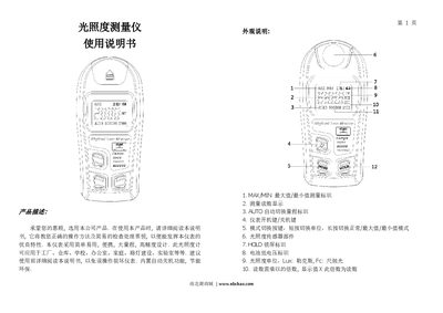 Nanbei Chao Illuminance Meter User Manual - cover page