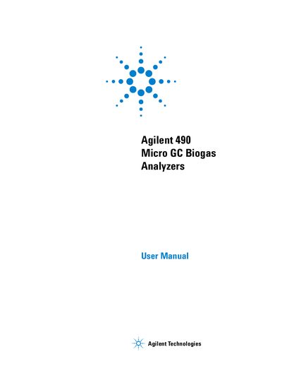 Agilent Technologies 490 Micro GC Biogas Analyzers User Manual - cover page