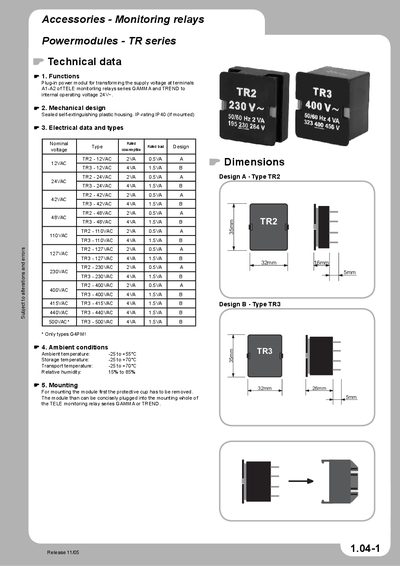 TELE TR2/TR3 Power Module Handbook - cover page