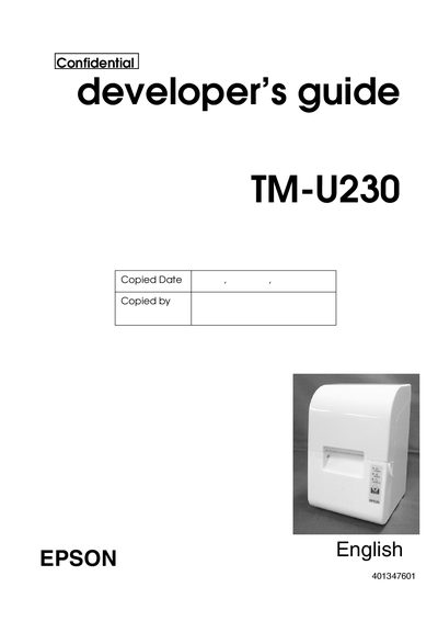 Epson TM-U230 Developer's Guide