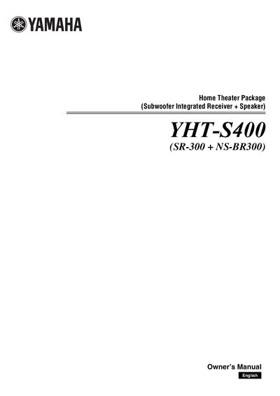 Yamaha YHT-S400 Home Theater Package Owner's Manual - cover page