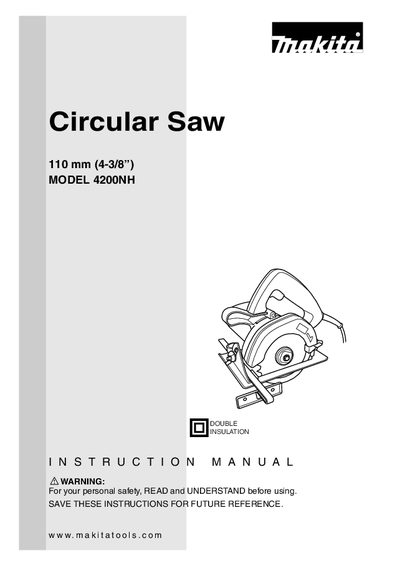 Makita 4200NH Circular Saw Instruction Manual - cover page