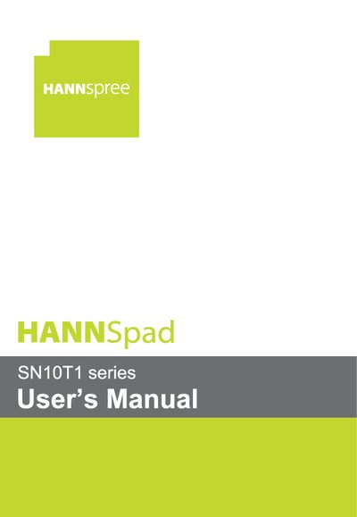 HANNspree SB10T1 series Manual - cover page