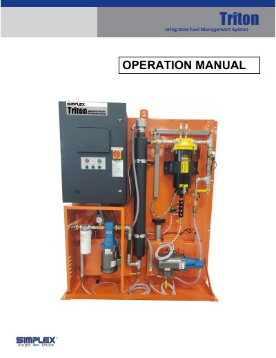 Simplex Triton Integrated Fuel Management System Operation Manual - cover page