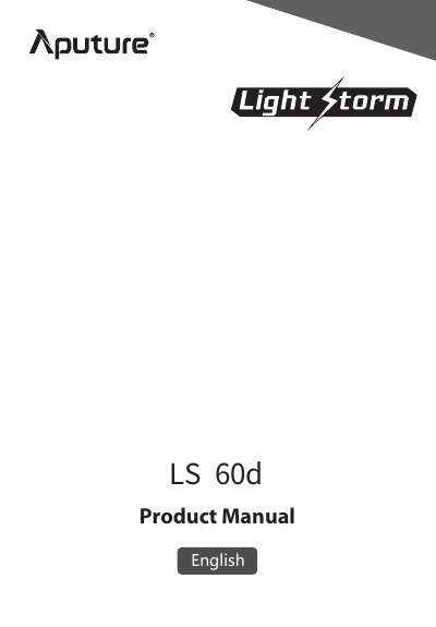 Aputure LS 60d Product Manual - cover page