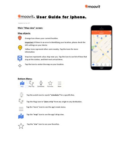 Moovit iPhone User Guide - cover page