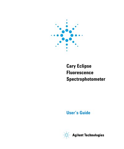 Cary Eclipse Fluorescence Spectrophotometer User Guide  - cover page