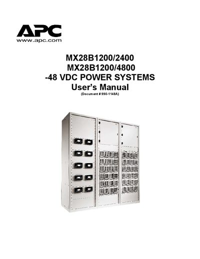APC MX28B1200/2400 & MX28B1200/4800 48 VDC Power Systems User Manual - cover page