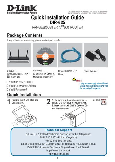 D-Link DIR-635 Quick Installation Guide