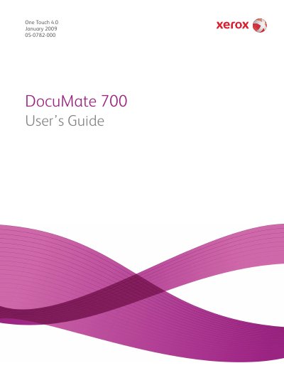 Xerox DocuMate 700 One Touch 4.0 User's Guide - cover page