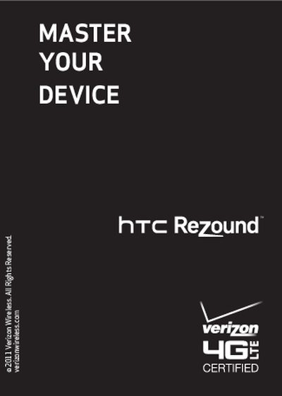 HTC Rezound User Guide - cover page