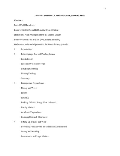 Overseas Research: A Practical Guide, Second Edition - cover page