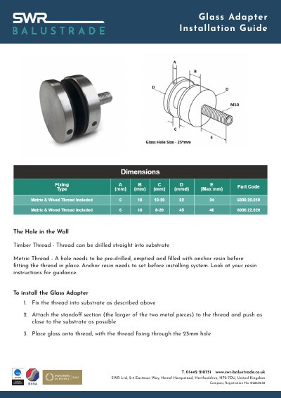 SWR Modular Balustrade Installation Guide