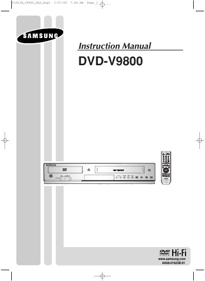 Samsung DVD-V9800 AK68-01623B-01 User Manual - cover page