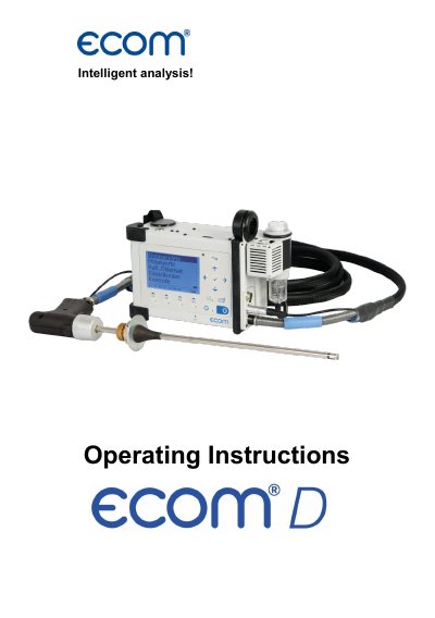 ecom D Flue Gas Analyzer Operating Instructions
