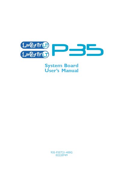DFI UT/LT P35 Motherboard User Manual - cover page