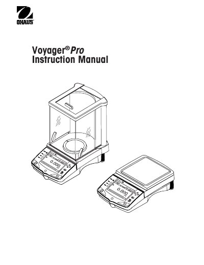 Ohaus Voyager Pro Balance User Manual - cover page