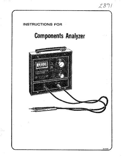 Components Analyzer Instructions for Use - cover page
