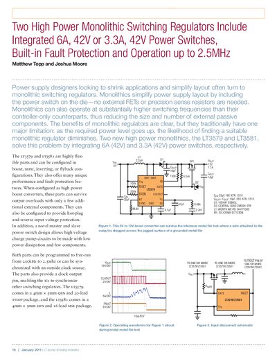 Linear Technology LT3579/LT3581 High Power Monolithic Switching Regulators Datasheet