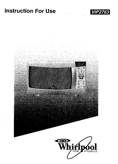 VIP2763 Microwave Oven User Manual - cover page