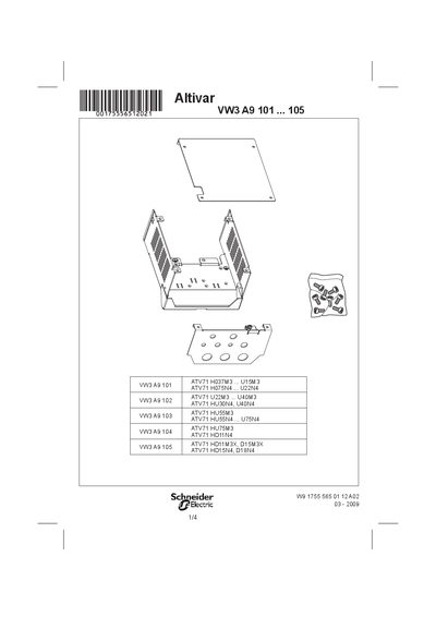 Altivar VW3 A9 101...105 Manual - cover page