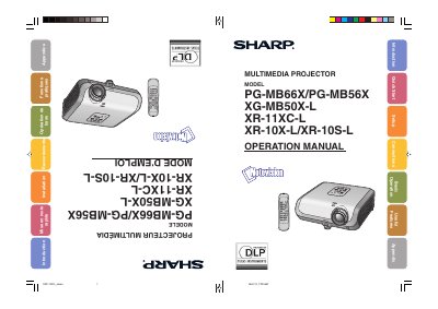 SHARP PG-MB66X/PG-MB56X Multimedia Projector Operation Manual