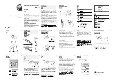 Sony Ericsson HBH-200 Bluetooth Handsfree User Manual - cover page