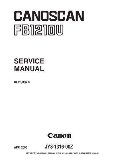 Canon JY8-1316-00Z Manual - cover page