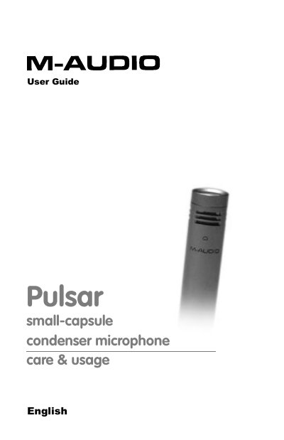 M-Audio Pulsar 192 PCI Small-Capsule Condenser Microphone User Guide - cover page