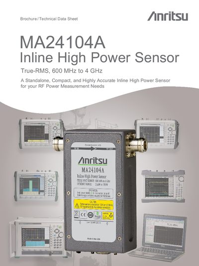 Anritsu MA24104A Inline High Power Sensor Technical Data Sheet - cover page