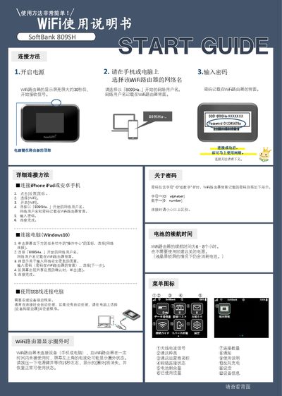 SoftBank 809SH WiFi Router User Manual - cover page