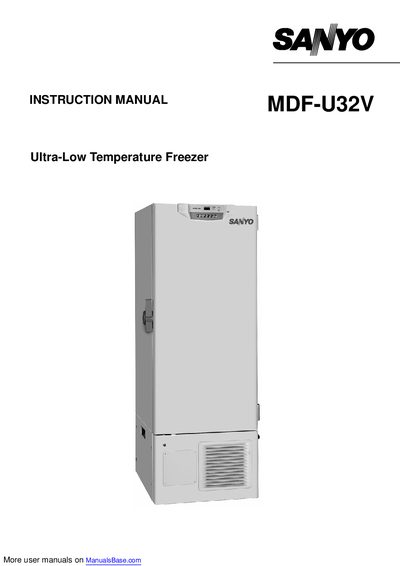 SANYO MDF-U32 V Ultra-Low Temperature Freezer Instruction Manual - cover page