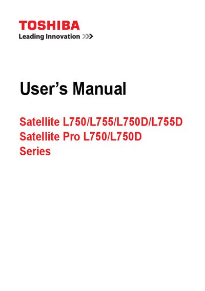 Toshiba Satellite L750 User Manual