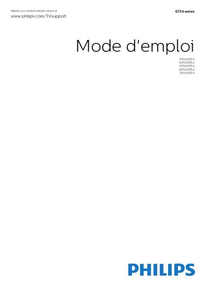 Philips 6754 Series TV User Manual - cover page