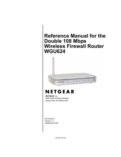 Netgear WGU624 Wireless Firewall Router User Manual - cover page