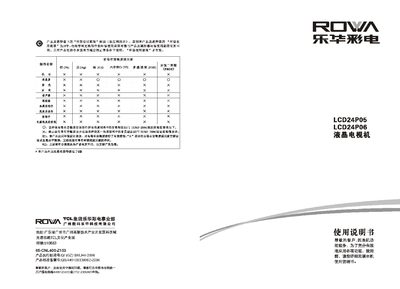 TCL LCD24P05 LCD TV User Manual - cover page