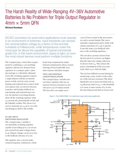 linear DESIGN FEATURES LTJournal-V21N2-07-di-LT3694-Michael_Nootbaar service manual - cover page