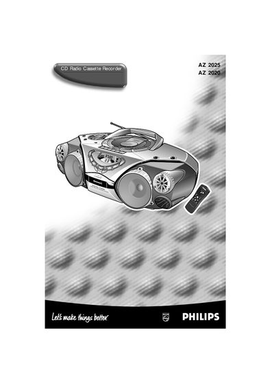 Philips AZ 2025/2020 CD Radio Cassette Recorder User Manual - cover page