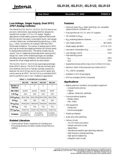 intersil ISL5120 ISL5121 ISL5122 ISL5123 handbook  - cover page