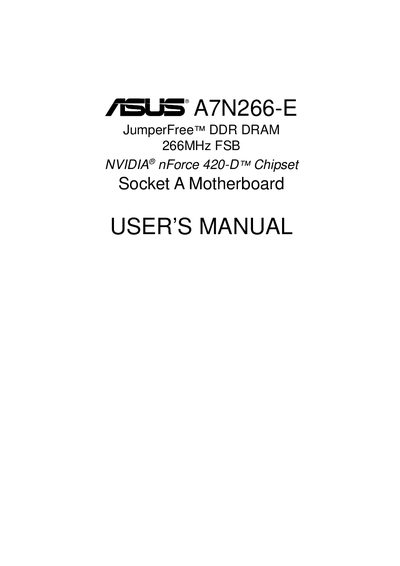 ASUS A7N266-E User Manual - cover page