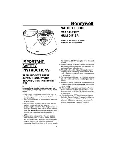 honeywell HCM-530 HCM-535 HCM-540 HCM-550 HCM-560 Series Manual - cover page