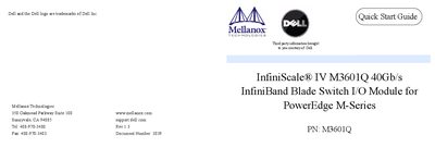 Dell M3601Q InfiniBand Blade Switch I/O Module Quick Start Guide - cover page