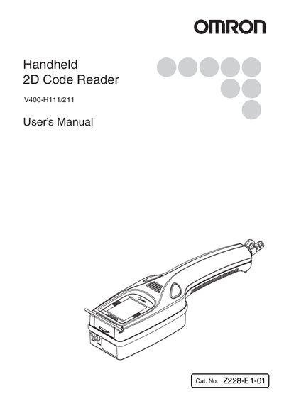 Omron V400-H111/211 Handheld 2D Code Reader User Manual - cover page