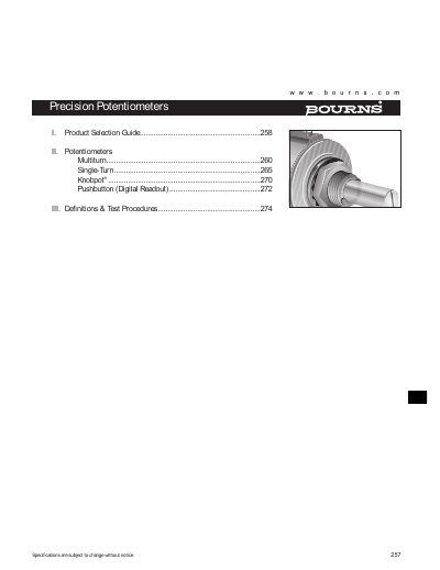 BOURNS 3400 - Precision Potentiometer Manual - cover page