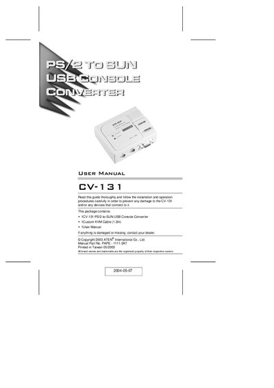 ATEN CV-131 User Manual