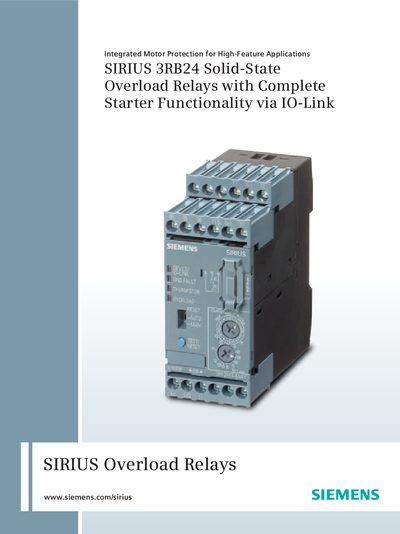 Siemens SIRIUS 3RB24 Solid-State Overload Relay Manual - cover page