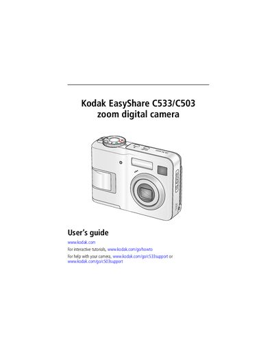Kodak EasyShare C533/C503 Digital Camera User Guide - cover page
