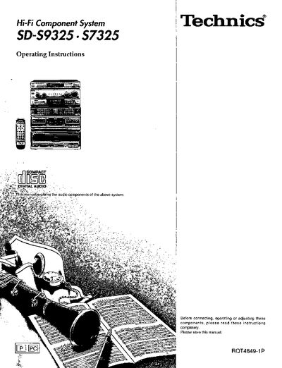 Technics SD-S9325/S7325 Hi-Fi System Operating Instructions - cover page