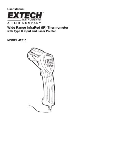 Extech Model 42515 Wide Range Infrared Thermometer User Manual - cover page