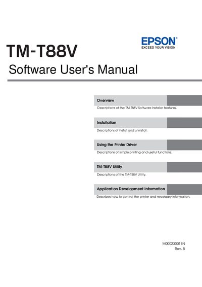 Epson TM‑T88V Software User Manual - cover page